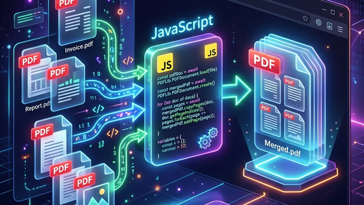 JavaScript Client-Side PDF Merging using pdf-lib in Browser